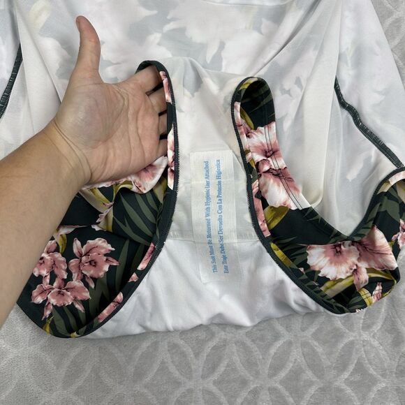 Kona Sol Bandeau Flounce Swimsuit 26W Floral Ruched Adjustable Strap Beach Pool - Picture 11 of 13